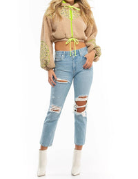 For Love & Lemons - Brooke Shearling Cropped Hoodie