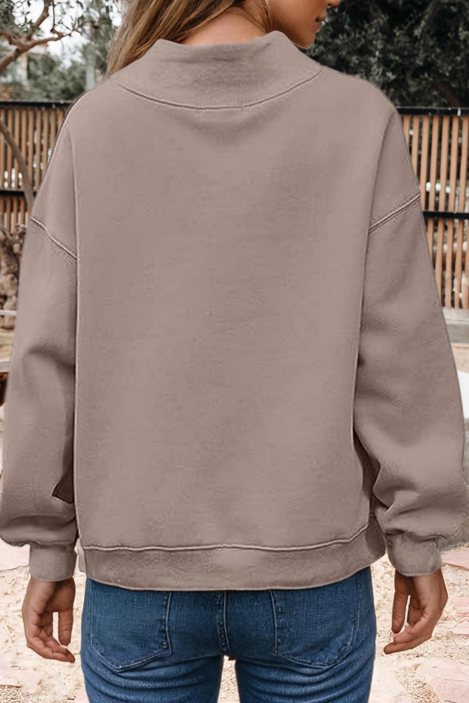 66DISCO Mock Magic Sweatshirt in goat - women's top - detail view
