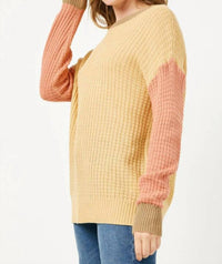 Hayden La - Color Block Waffle Knit Sweater