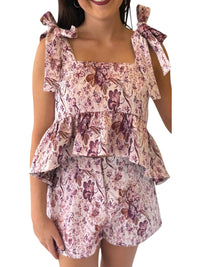 Aureum - Blooms Floral Tie-shoulder Set