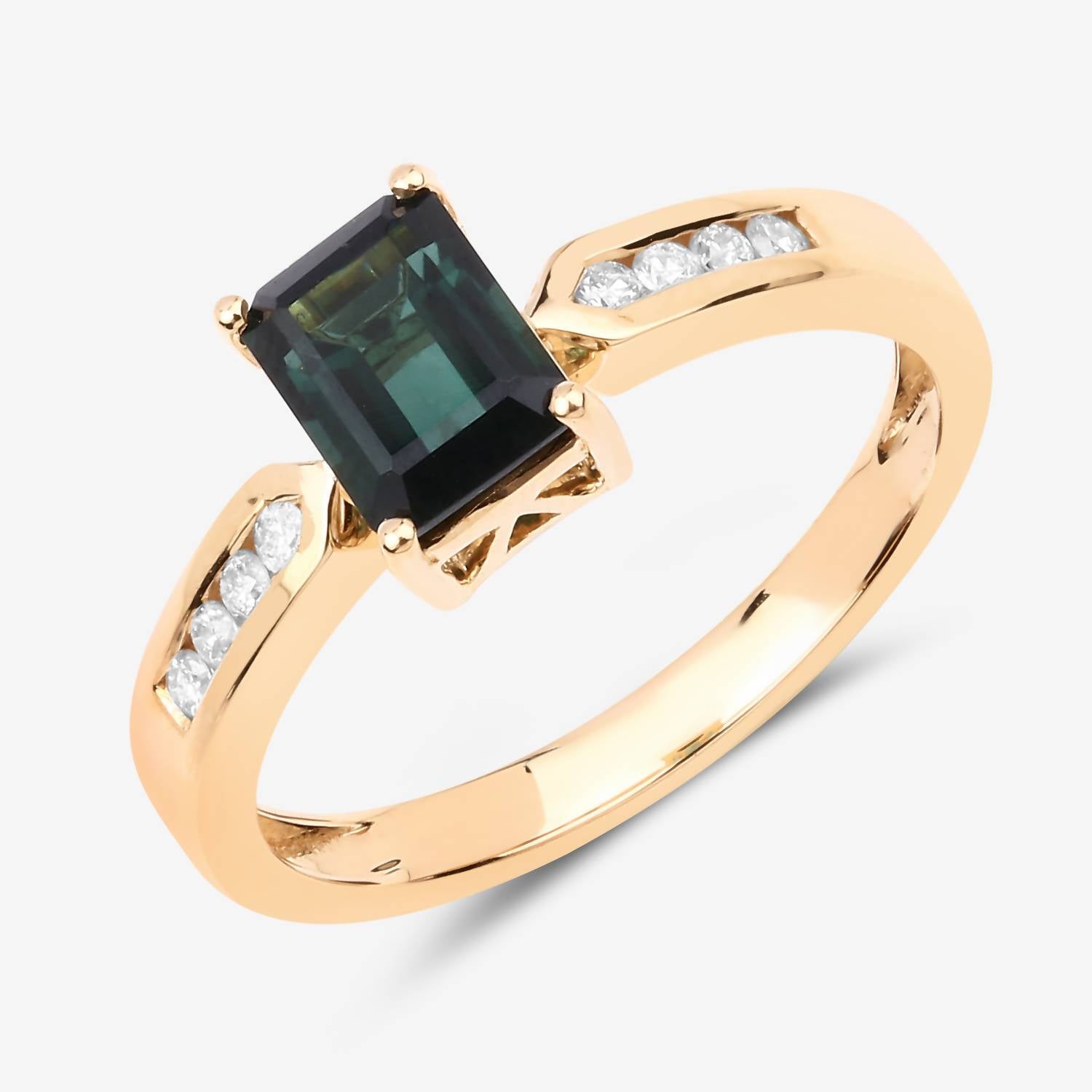 Diana M Jewels Women's Octagon Natural Green Tourmaline Fashion Ring (1.19 Ct) - Petite in 14k yellow gold - women's jewelry