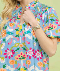 Umgee - Carolina Folk Art Print Top