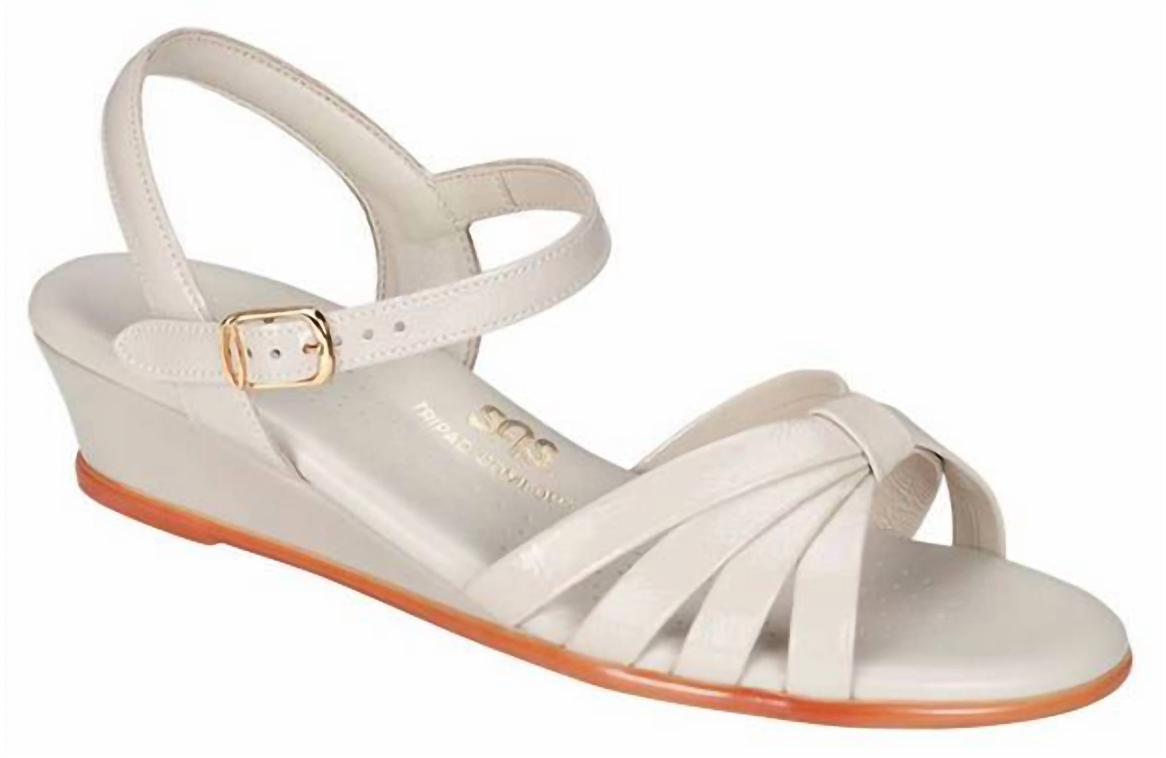 Sas - Women's Strippy Quarter Strap Wedge Sandal - Wide