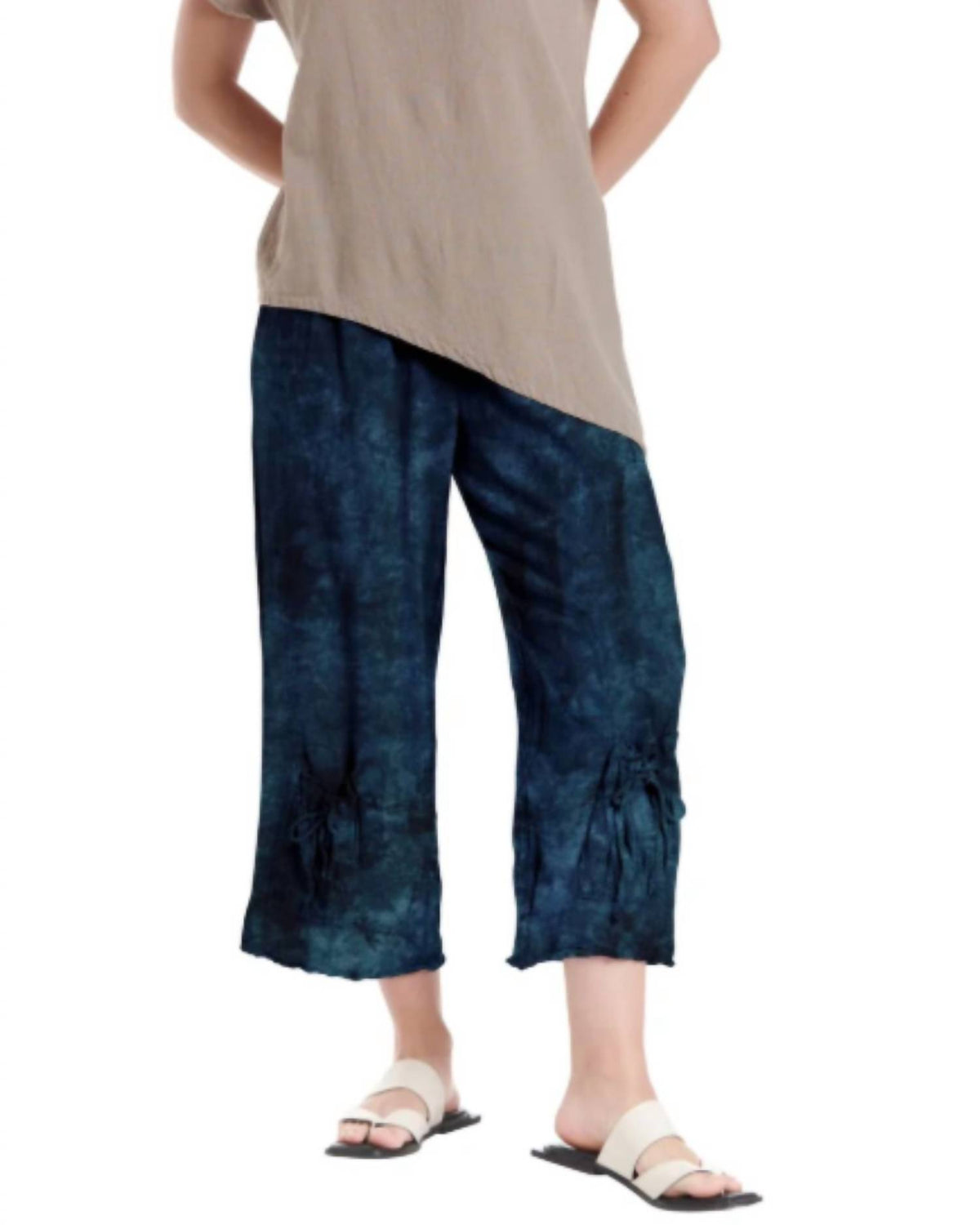 Oh My Gauze! Beth Short Capri in washed sapphire - women's pants - detail view