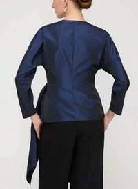 Lafayette 148 - Taffeta Fitted Wrap Blouse