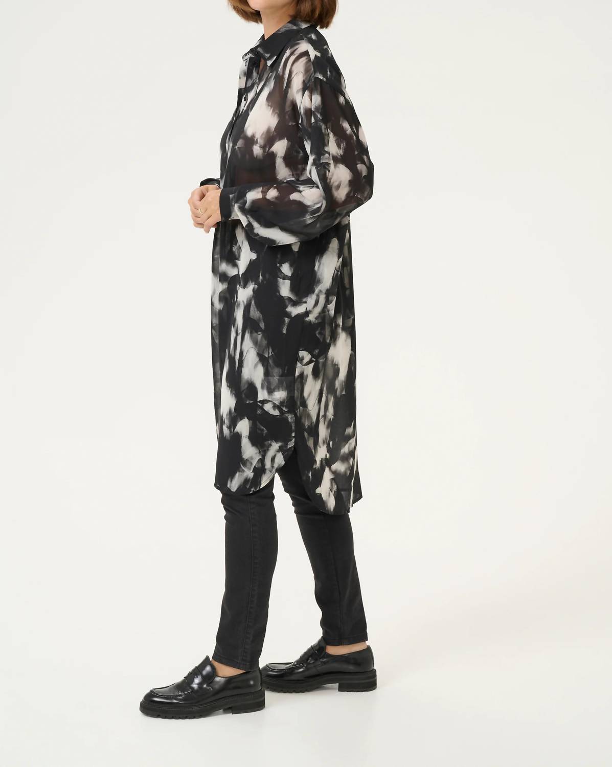 Kaffe - Kaaska Sheer Long Sleeves Shirt Dress