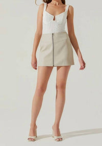 Tracy Faux Leather Zip Skirt