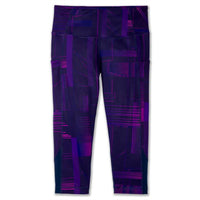 BROOKS Women's Method Half Crop Tight Leggings in matrix navy print - women's pants - view 4