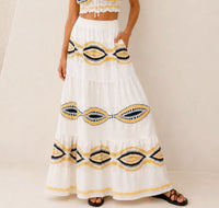 Mystery Resort - Santorini Mosaic Maxi Skirt Set