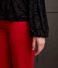Tribal - Velvet Flare Top With Ruffle