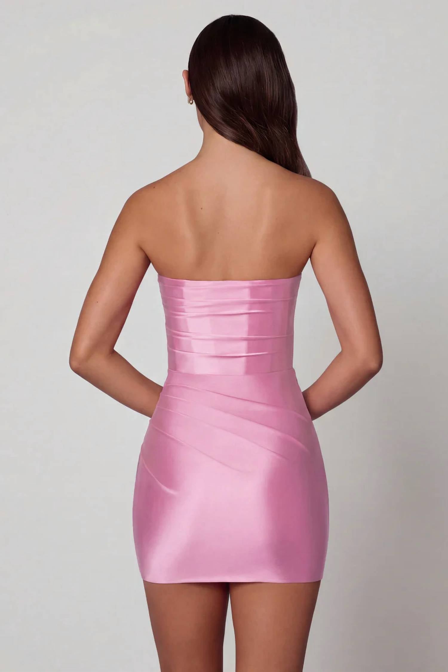 Oh Polly - Yesenia Ruched Bandeau Mini Dress