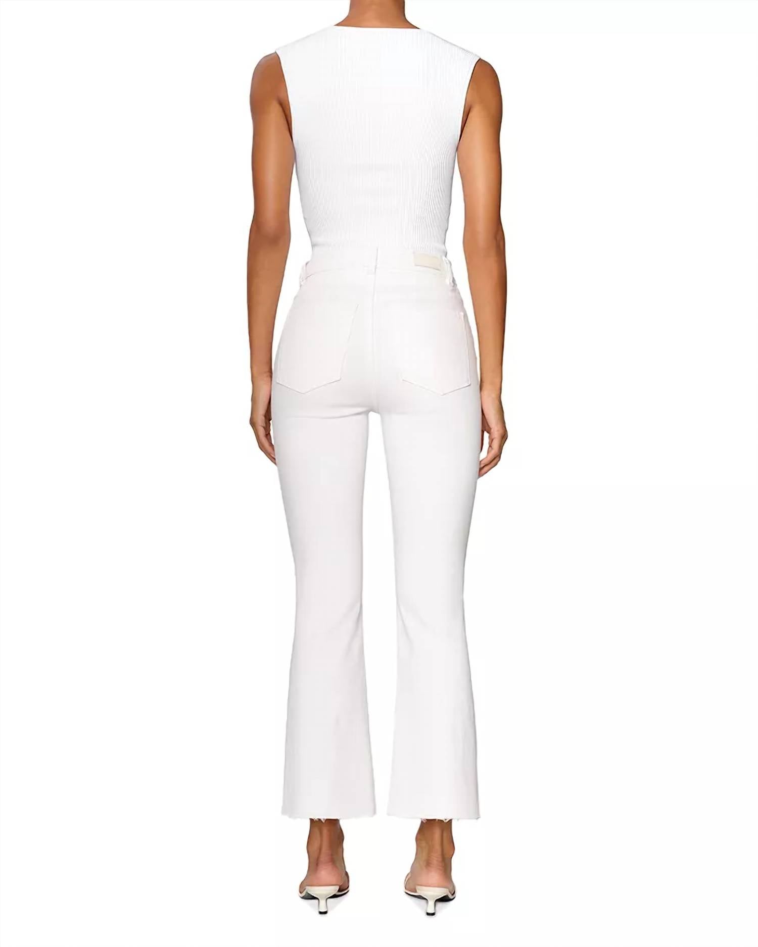 DL1961 - Women's Bridget Bootcut High Rise Instasculpt Crop Jeans in white - women's jeans - view 4