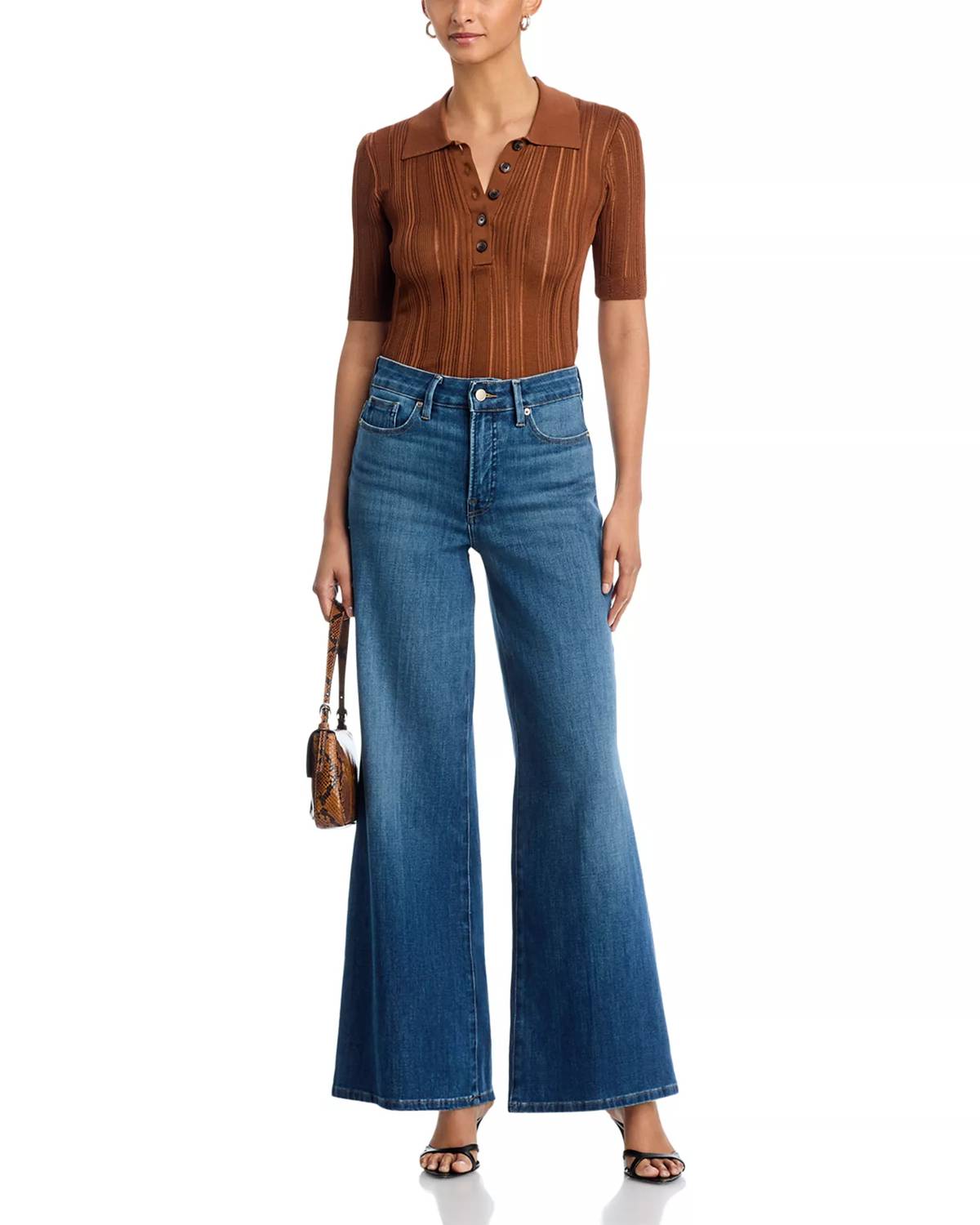 Good American - Soft tech good waist palazzo ankle Jeans