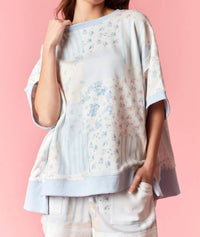 Peach Love - Stripe Floral Patchwork Top