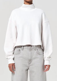 AGOLDE Isra Mock Neck Sweatshirt in wired - women's top