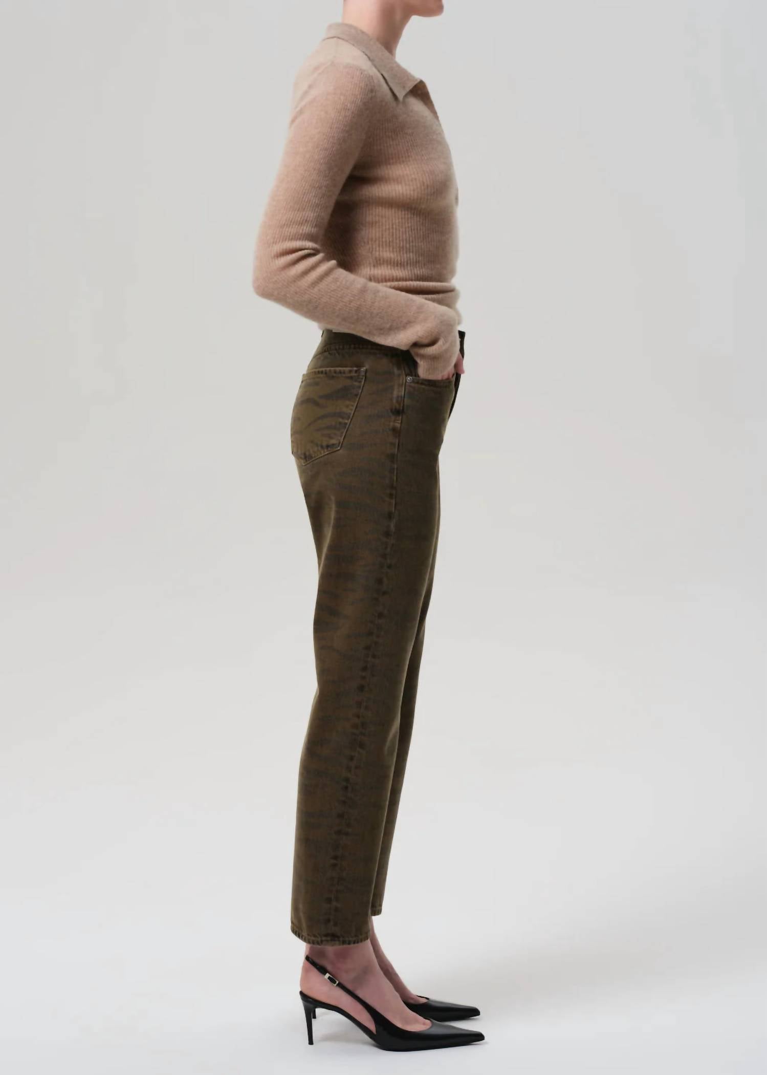 Citizens of Humanity Women's Blaine Straight Pants in olivine zebra - women's pants - view 4