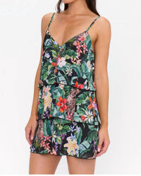 Show Me Your Mumu Suarez Ruffle Dress in jungle mirage print - women's dress - detail view