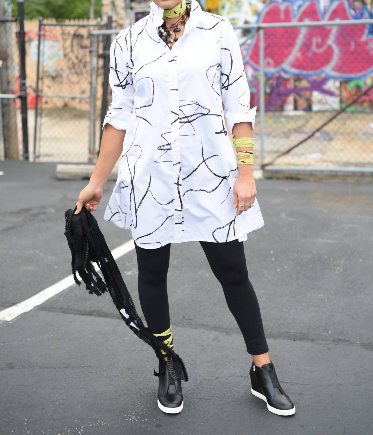 Tulip Clothing Harriet Midi Shirt Dress in white - women's dress - alternate view