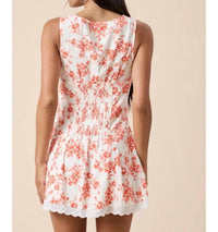 Sky To Moon - Floral V-Neck Scallop Lace Mini Dress