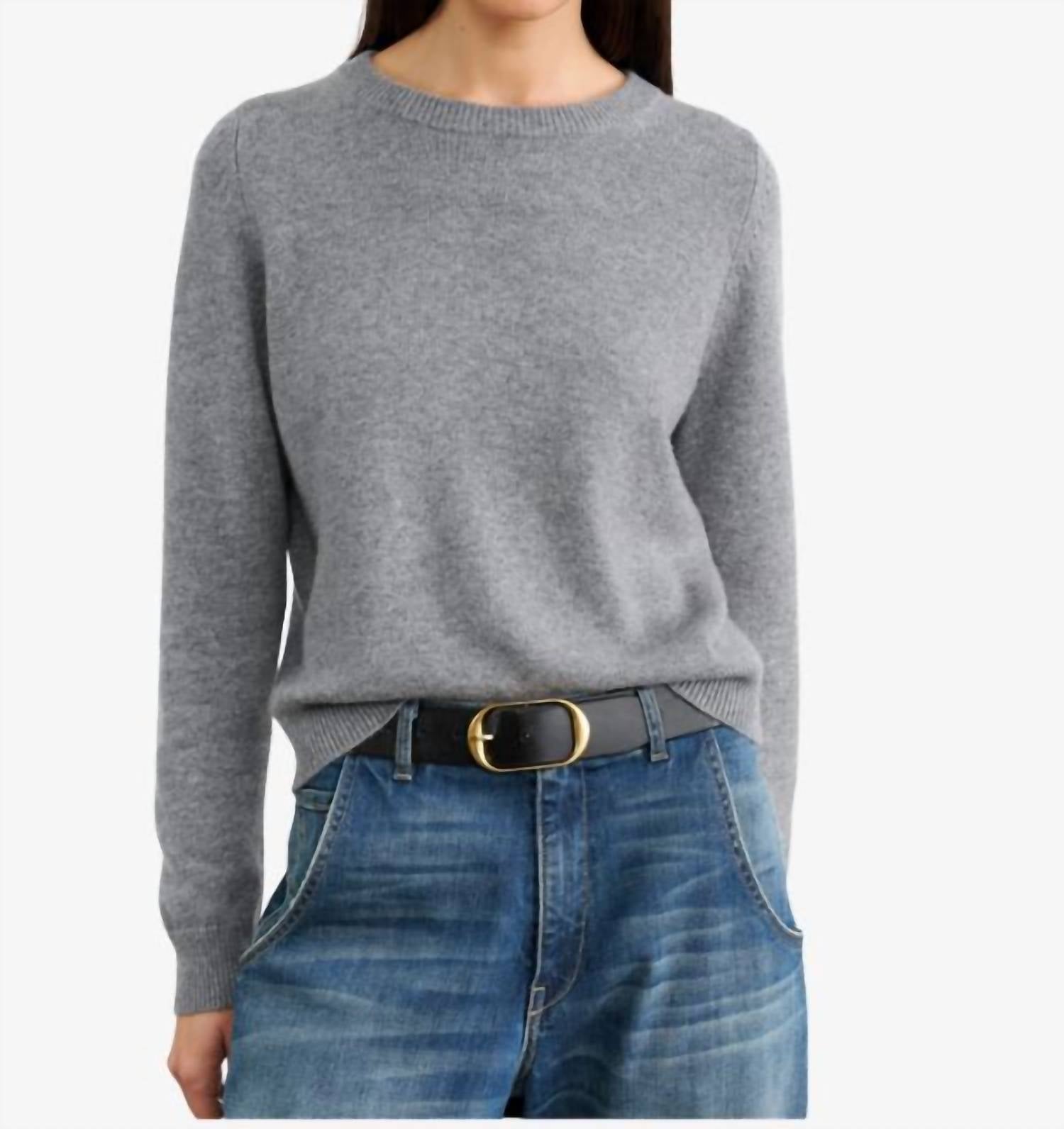 NILI LOTAN Nora Sweater in medium grey melange - women's sweater