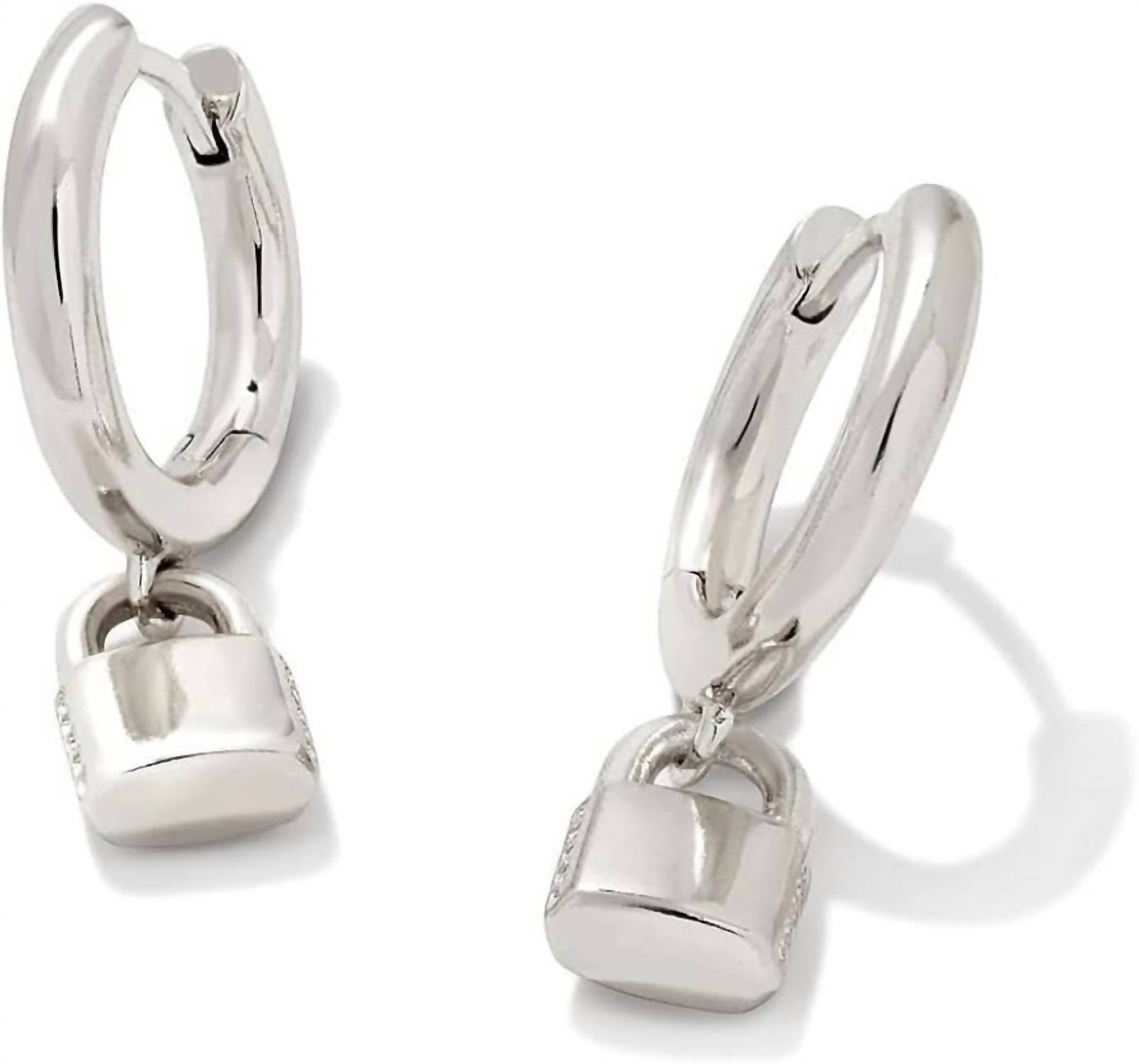 Kendra Scott Women's Jess Lkt Huggie Earrings in silver - women's jewelry - detail view