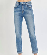 Risen - Haven High Rise Ankle Skinny Roll Up Jeans