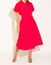 Alden Adair Becca Dress in poppy pink - women's dress - detail view