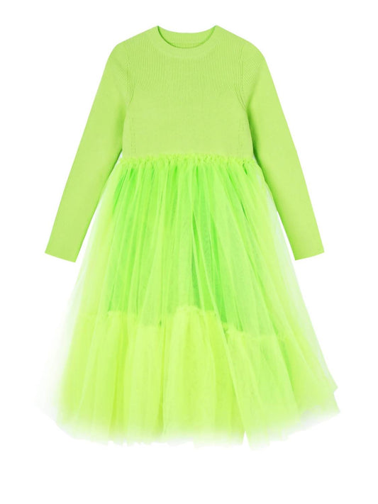 Girl's Ribbed Sweater and Tulle Dress