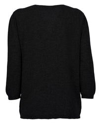 Monticelli Cashmere - Women's Cashmere 3/4 Sleeve Wide V-neck Jumper Sweater
