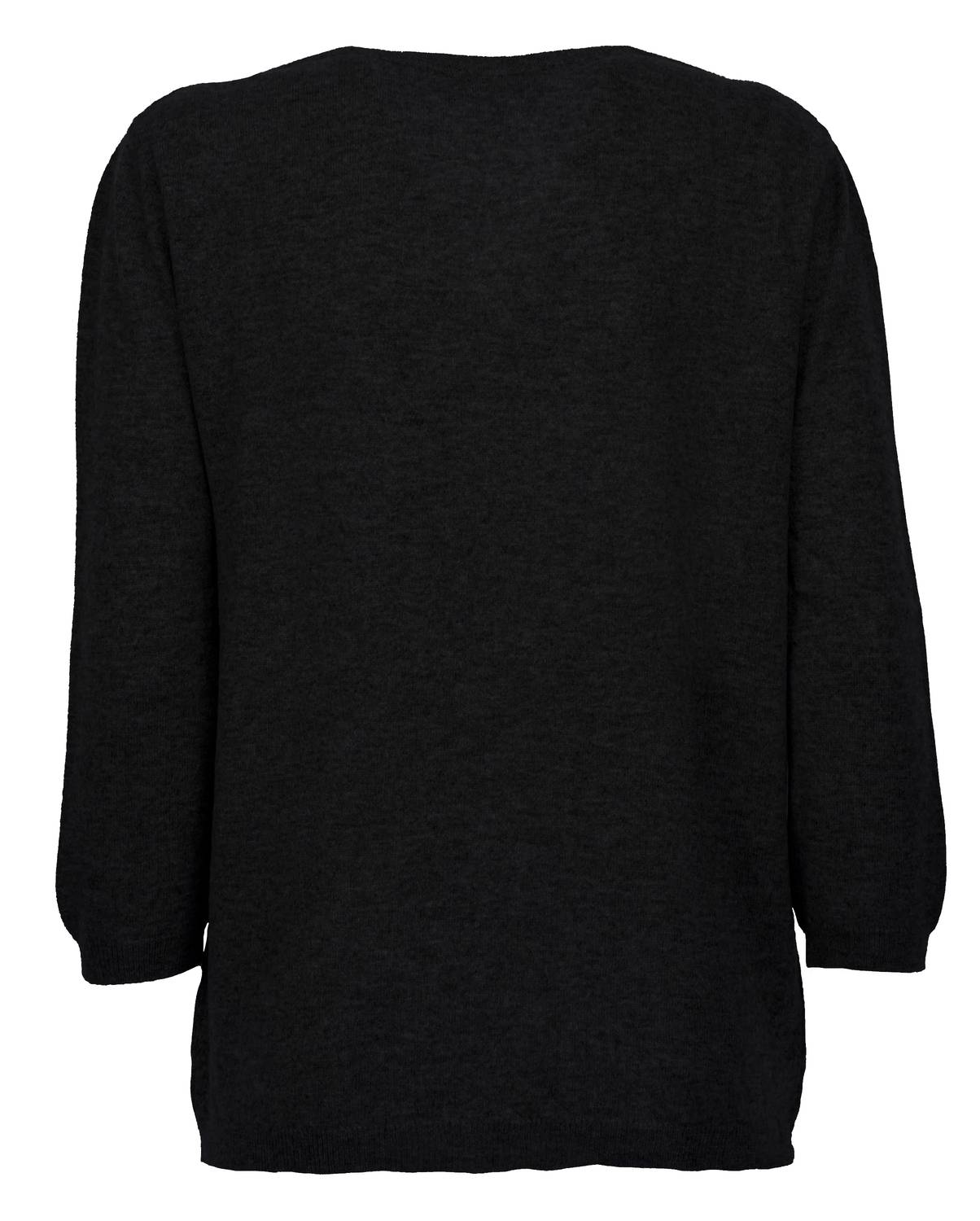 Monticelli Cashmere - Women's Cashmere 3/4 Sleeve Wide V-neck Jumper Sweater
