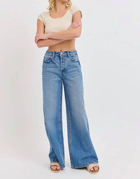 CELLO High Rise Wide Leg Jeans in medium wash - women's jeans