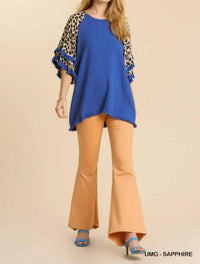 Umgee - Tatum Animal Print Layered Bell Sleeve Top