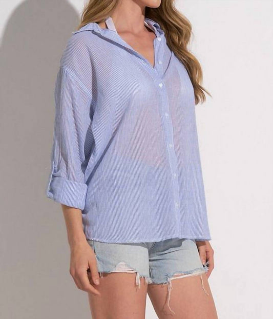 Elan - Button Down Heart Graphic Shirt