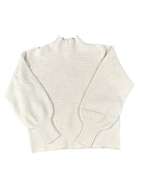 Apricot - Women's High Neck Cable Sweater
