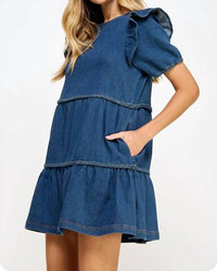 Strut & Bolt - Braid Trim Detail Tiered Mini Dress