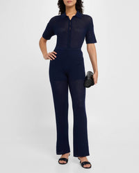 Naadam - Cable Pointelle Wide Leg Pants