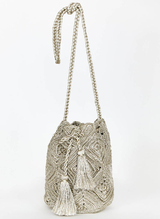 M.A.B.E. - Women's Sana Crochet Pouch Boho Bag