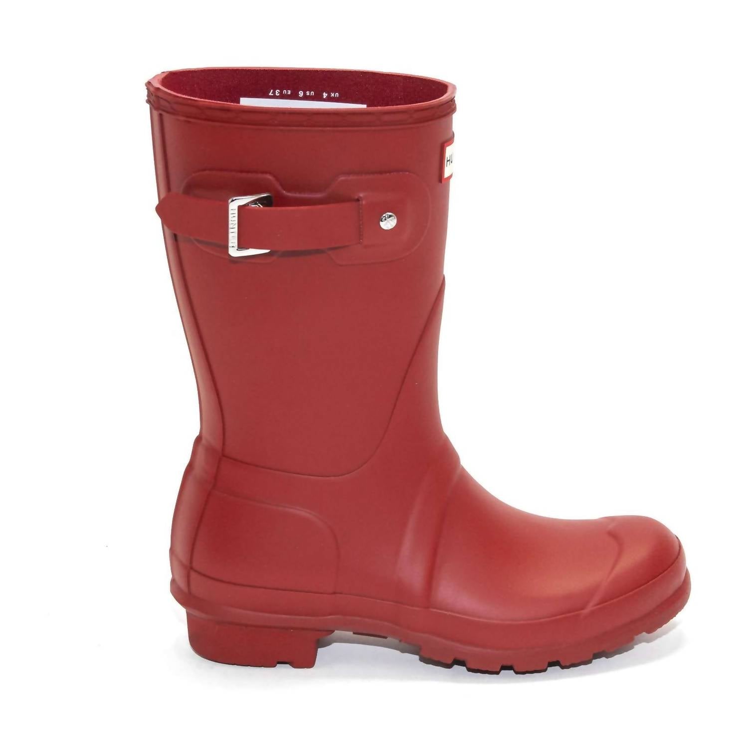 HUNTER Women's Original Short Rain Boots in military red - women's shoe - alternate view
