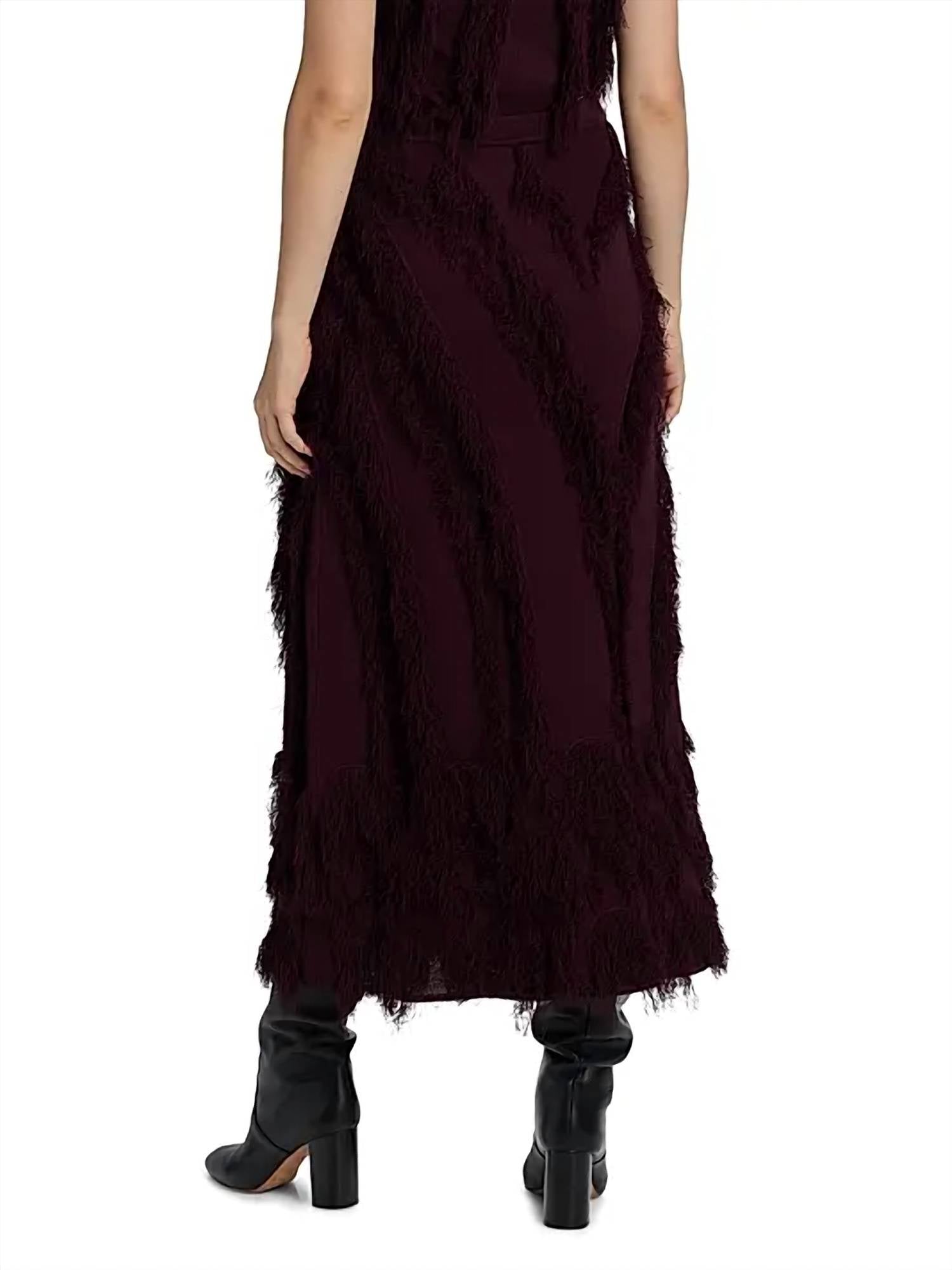 Ulla Johnson Astrid Knit Maxi Skirt in mahogany - women's skirt - alternate view
