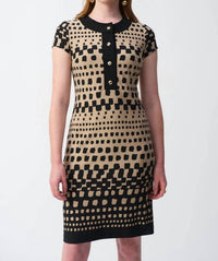 Joseph Ribkoff - Geometric Print Short Sleeve Shift Dress