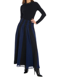ALLISON NEW YORK BETHIE MAXI SKIRT in navy black - women's skirt - view 9