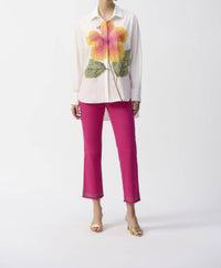 Joseph Ribkoff - Embroidered Flower Cotton Shirt