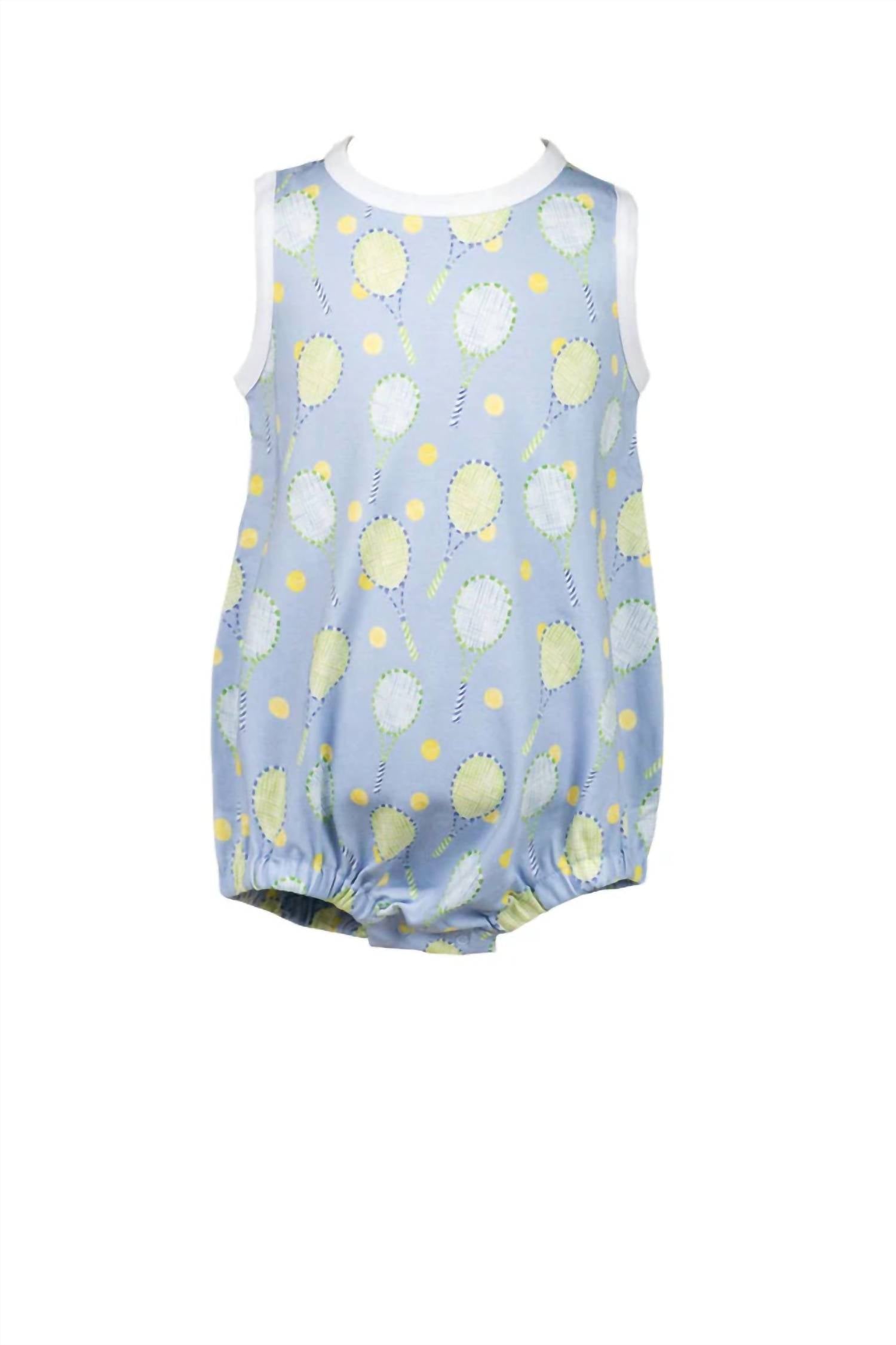 THE PROPER PEONY Courtside Boy Bubble Onesies in blue - kids' item - detail view