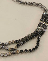 Mariana - Antiqued Silver Extra Fancy Three Strand Crystal Necklace