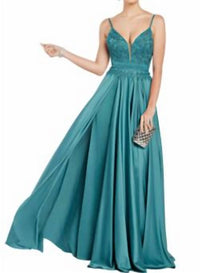 Satin Embroidered Gown
