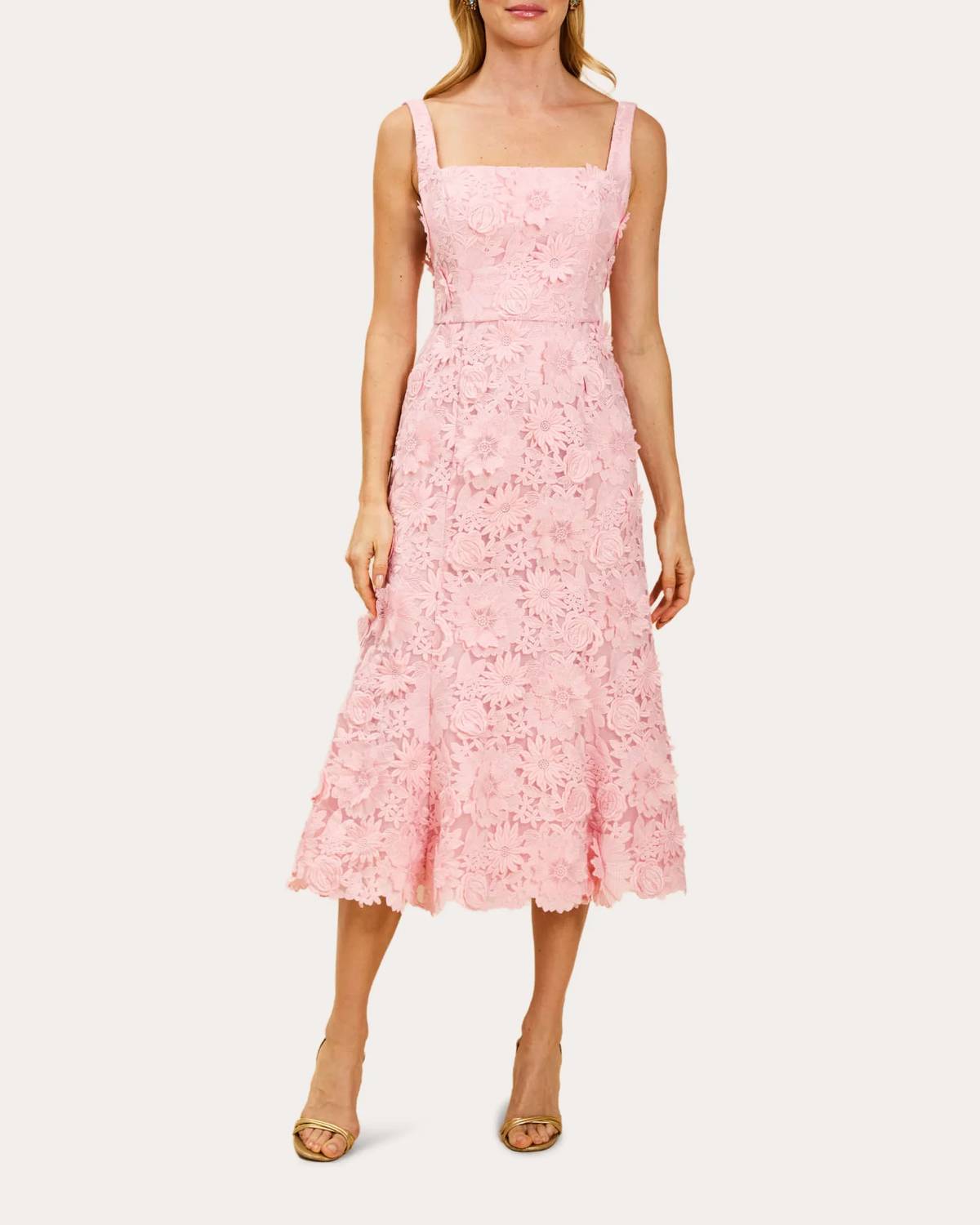 Mestiza New York - Manila Floral Lace Flared Midi Dress