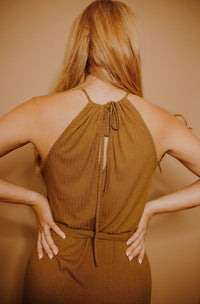 Endless Blu. - Ribbed Olive Dress