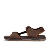 Ferrato Men's Leather Sandals in dark brown - men's sandal - alternate view