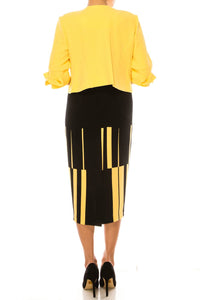 Maya Brooke - Abstract Lined Contrast Jacket Dress