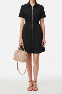 Vava - Short Sleeve Zip Up Dress